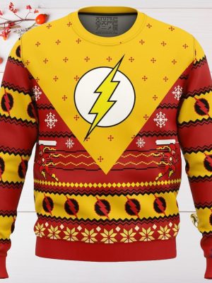 The Flash Ugly Christmas Sweater Sweatshirt Unique Gift For The Flash Lover riracha 3