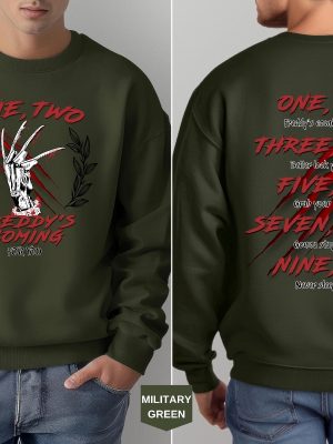 Freddys Lullaby Sweatshirt One Two Freddys Coming For You Halloween Movies Horror Fan Gift Freddys Lullaby Lyrics Shirt Hoodie Sweatshirt riracha 2