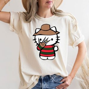 Hello Kitty Freddy Krueger T Shirt Halloween Hello Movie Kitty Shirt Kitty Horror Movie Villains Kitty Scary Movie Hello Kitty Halloween Shirt Hoodie riracha 2