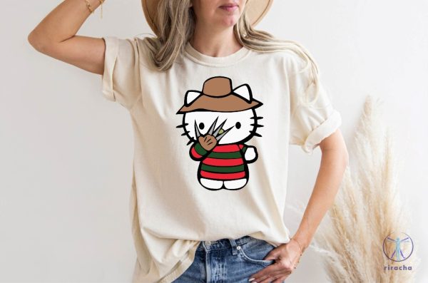 Hello Kitty Freddy Krueger T Shirt Halloween Hello Movie Kitty Shirt Kitty Horror Movie Villains Kitty Scary Movie Hello Kitty Halloween Shirt Hoodie riracha 2