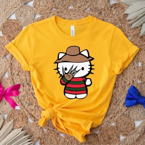 Hello Kitty Freddy Krueger T Shirt Halloween Hello Movie Kitty Shirt Kitty Horror Movie Villains Kitty Scary Movie Hello Kitty Halloween Shirt Hoodie riracha 4