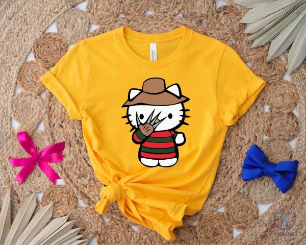 Hello Kitty Freddy Krueger T Shirt Halloween Hello Movie Kitty Shirt Kitty Horror Movie Villains Kitty Scary Movie Hello Kitty Halloween Shirt Hoodie riracha 4