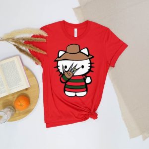 Hello Kitty Freddy Krueger T Shirt Halloween Hello Movie Kitty Shirt Kitty Horror Movie Villains Kitty Scary Movie Hello Kitty Halloween Shirt Hoodie riracha 5