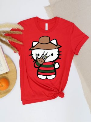 Hello Kitty Freddy Krueger T Shirt Halloween Hello Movie Kitty Shirt Kitty Horror Movie Villains Kitty Scary Movie Hello Kitty Halloween Shirt Hoodie riracha 5