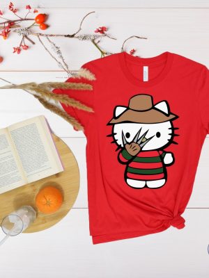 Hello Kitty Freddy Krueger T Shirt Halloween Hello Movie Kitty Shirt Kitty Horror Movie Villains Kitty Scary Movie Hello Kitty Halloween Shirt Hoodie riracha 7