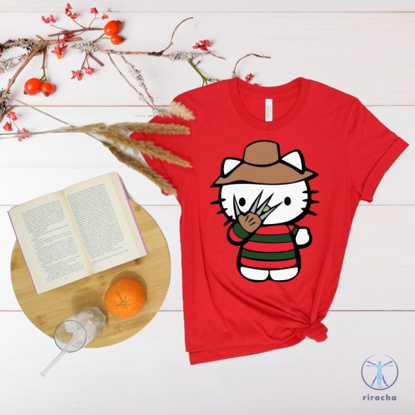 Hello Kitty Freddy Krueger T Shirt Halloween Hello Movie Kitty Shirt Kitty Horror Movie Villains Kitty Scary Movie Hello Kitty Halloween Shirt Hoodie riracha 7