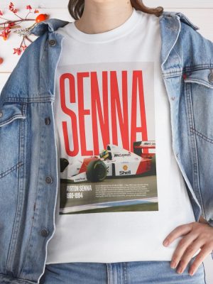 Airton Senna Unisex Tee F1 Enthusiast Shirt Racing Car Fan Top Formula One Apparel Airton Senna F1 Shirt Hoodie Sweatshirt riracha 4