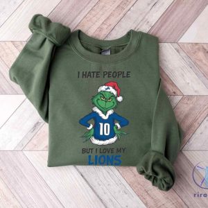 I Hate People But I Love My Lions Shirt Detroit Lions Grinchmas Sweatshirt Grinchmas Detroit Lions Hoodie Football Santa Shirt Hoodie Sweatshirt riracha 2