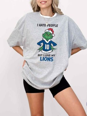 I Hate People But I Love My Lions Shirt Detroit Lions Grinchmas Sweatshirt Grinchmas Detroit Lions Hoodie Football Santa Shirt Hoodie Sweatshirt riracha 3