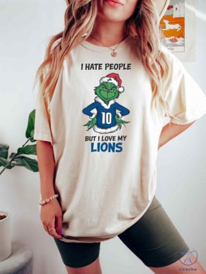 I Hate People But I Love My Lions Shirt Detroit Lions Grinchmas Sweatshirt Grinchmas Detroit Lions Hoodie Football Santa Shirt Hoodie Sweatshirt riracha 4