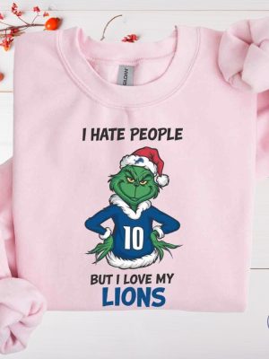 I Hate People But I Love My Lions Shirt Detroit Lions Grinchmas Sweatshirt Grinchmas Detroit Lions Hoodie Football Santa Shirt Hoodie Sweatshirt riracha 5