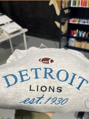 Detroit Lions Embroidered Sweatshirt Shirt Hoodie Detroit Football Game Day Football Shirt Gift riracha 2