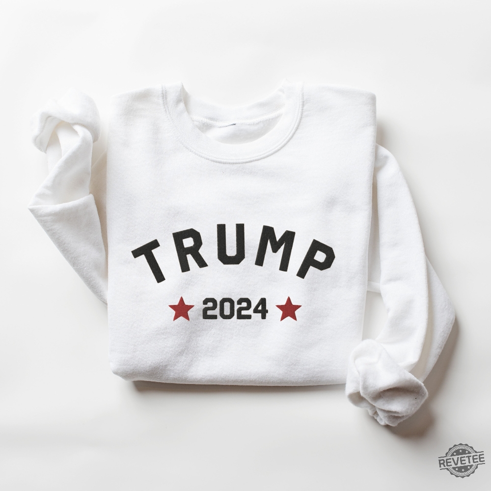 Embroidered Trump 2024 Sweatshirt Shirt Hoodie Pro Trump Embroidered Crewneck Right Wing Shirt Unique