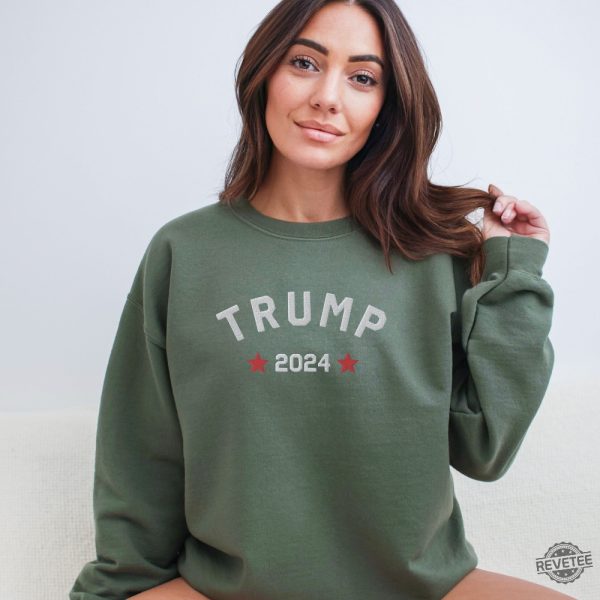 Embroidered Trump 2024 Sweatshirt Shirt Hoodie Pro Trump Embroidered Crewneck Right Wing Shirt Unique riracha 3