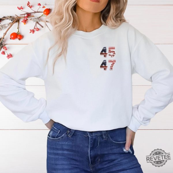 Pocket Vintage America Flag Sweatshirt Minimalist 45 47 Election Sweatshirt 45 47 America Flag Shirts Sweatshirt Hoodie Unique riracha 4
