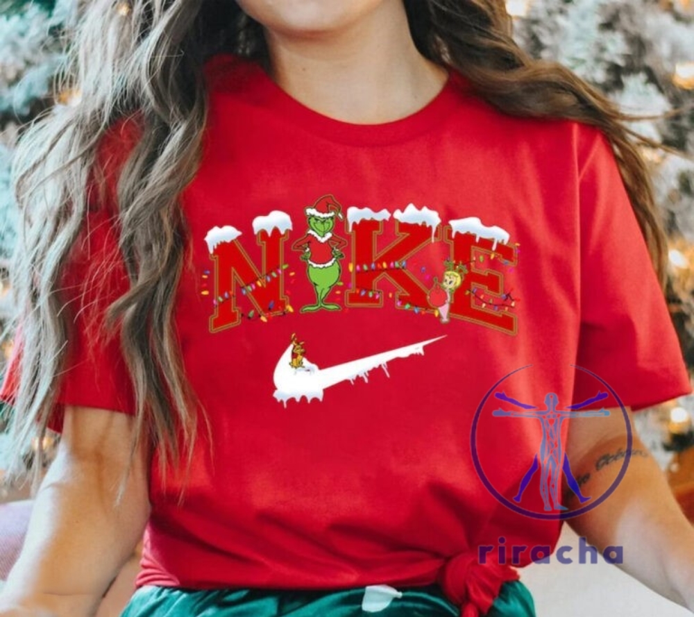 Nike Grinch Snowman Christmas Embroidered Sweatshirt T Shirt Hoodie Xmas Grinchmas Sweatshirt Unique