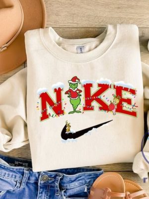 Nike Grinch Snowman Christmas Embroidered Sweatshirt T Shirt Hoodie Xmas Grinchmas Sweatshirt Unique riracha 2