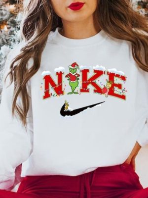 Nike Grinch Snowman Christmas Embroidered Sweatshirt T Shirt Hoodie Xmas Grinchmas Sweatshirt Unique riracha 3