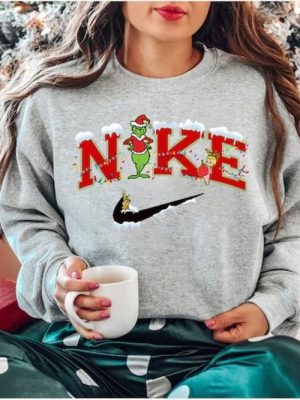 Nike Grinch Snowman Christmas Embroidered Sweatshirt T Shirt Hoodie Xmas Grinchmas Sweatshirt Unique riracha 4