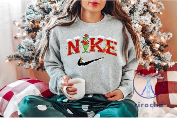 Nike Grinch Snowman Christmas Embroidered Sweatshirt T Shirt Hoodie Xmas Grinchmas Sweatshirt Unique riracha 4