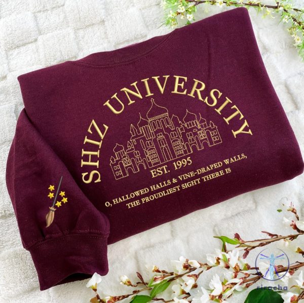 Shiz University Embroidered Sweatshirt Shirt Hoodie Elphaba And Glinda Shirt Wicked Defying Gravity Changed For Good Christmas Shirt Gift For Friend riracha 1