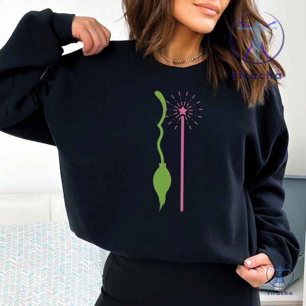 Wicked Elphaba Glinda Best Friends Shirt Magic Wand Broomstick Wicked Musical Shirt Gift For Wicked Broadway Musical Fan Wicked Movie Merch riracha 5 1