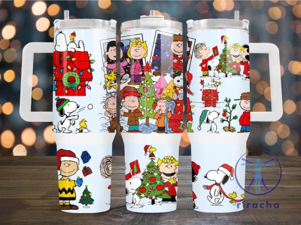 Christmas Vintage Peanuts Snoopy Woodstock Charlie Brown Stainless Steel Tumbler 40 Oz Mug Stanley Christmas Gift For Her Gift For Mom riracha 1