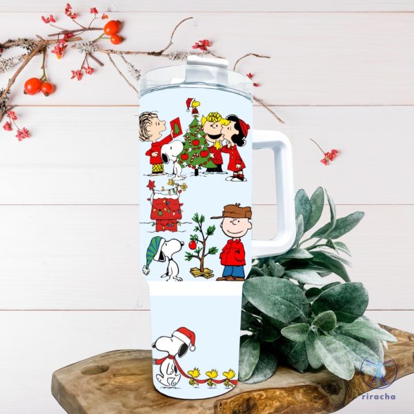 Christmas Vintage Peanuts Snoopy Woodstock Charlie Brown Stainless Steel Tumbler 40 Oz Mug Stanley Christmas Gift For Her Gift For Mom riracha 5
