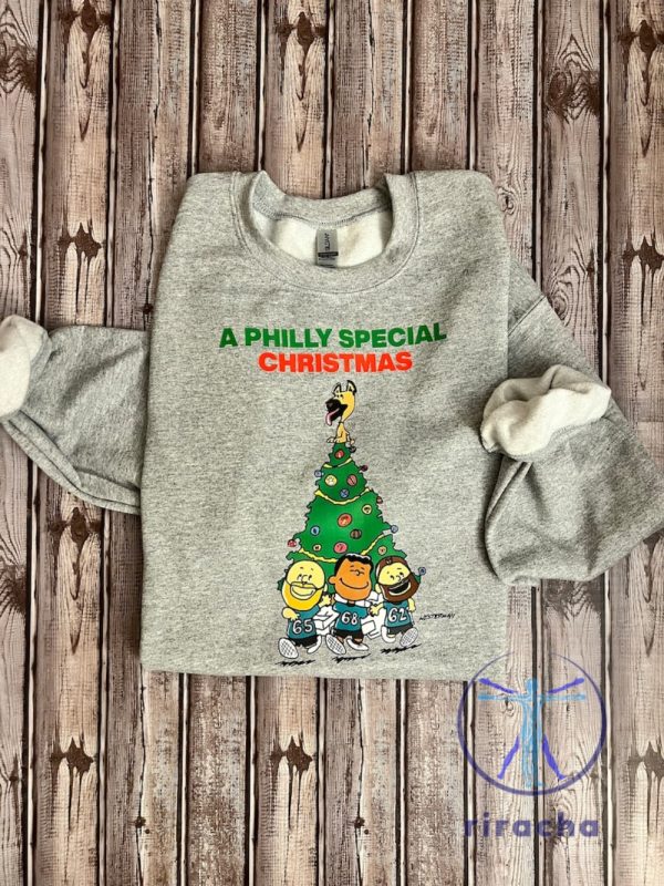 Philadelphia Eagles Peanuts Snoopy Charlie Brown A Philly Special Christmas Crewneck Sweatshirt Hoodie T Shirt Unique Gift For Fan riracha 2