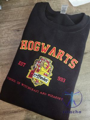 Harry Potter Hogwarts Houses Gryffindor Slytherin Ravenclaw Hufflepuff Custom Embroidered Sweatshirt Hoodie T Shirt Unique New riracha 4