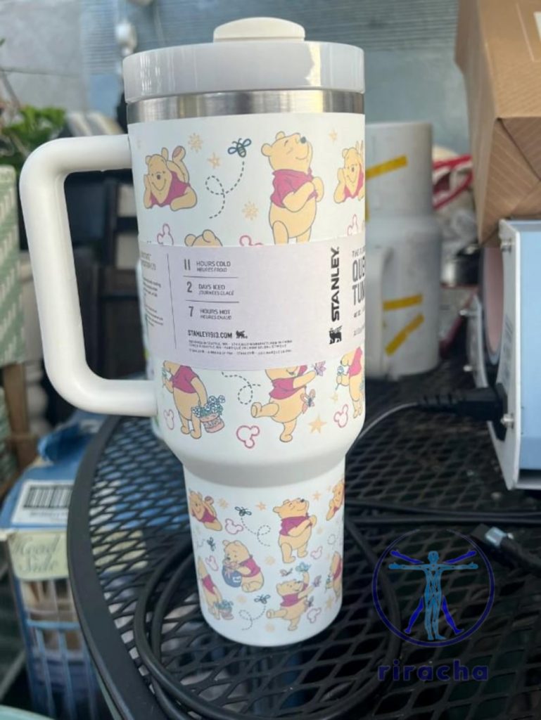 Winnie The Pooh 40Oz Stainless Tumbler Anime Day Gift Winnie The Pooh Stanley Cup Gift For Him Gift For Her Unique riracha 1