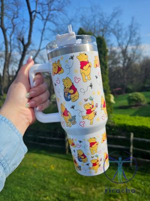 Winnie The Pooh 40Oz Stanley Dupe Cup Tumbler Cup Gift For Pooh Lover Gift For Mom Gift For Her New riracha 2