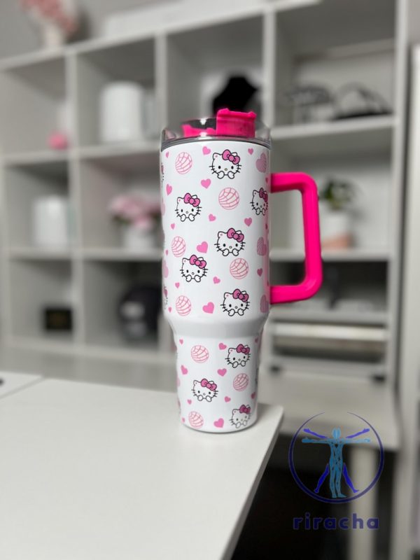 Hello Kitty Concha Cookies 40 Oz Stanley Tumbler Gift For Her Woman Unique Gift For Hello Kitty Fan Retro riracha 4