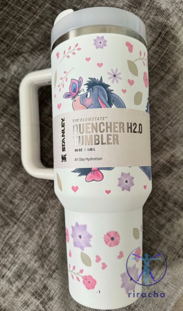 Winnie The Pooh Eeyore 40 Oz Quencher Stanley Tumbler 40Oz Christmas Gift Stanley Cup Gift For Men Women Daughter Son Unique riracha 5