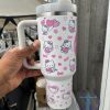 Hello Kitty 40 Oz Quencher Stainless Tumbler Stanley Cup Valentine Day Kawaii Hello Kitty Tumbler Christmas Gift Fan Men Women Son Daughter riracha 1