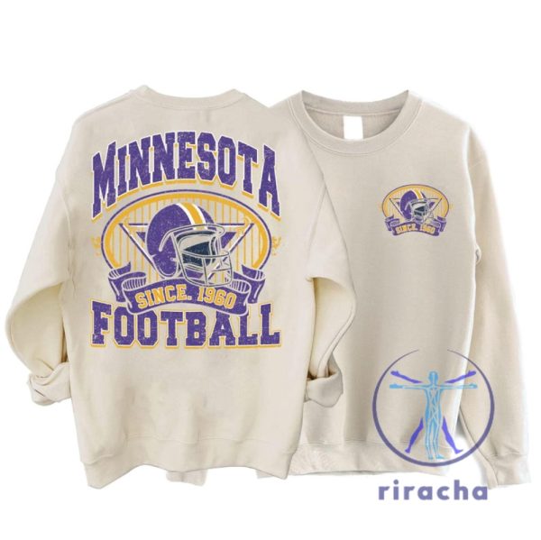 Minnesota Vikings Football Sweatshirt Hoodie Sweatshirt Graphic Tee Gift For Football Fan Retro Style 90S Vintage Unisex Crewneck Tee Gifts riracha 4