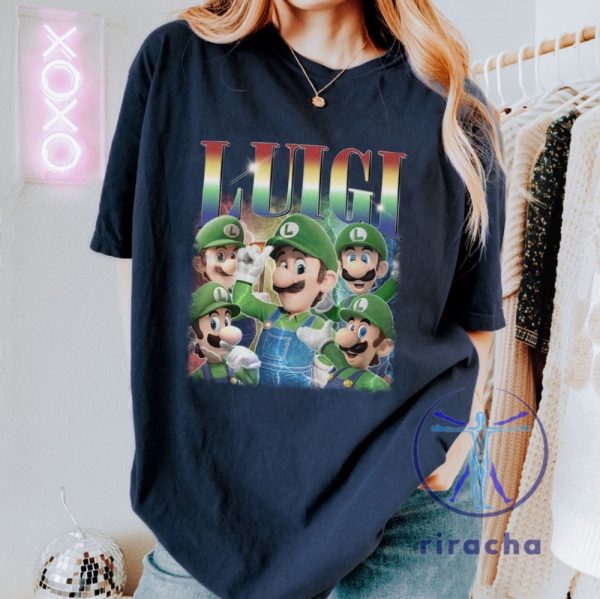 Vintage Super Mario Luigi T Shirt Hoodie Sweatshirt Super Mario Bros Tshirt Gift For Daughter Son Men Women Unique Tee Christmas Gifts riracha 1