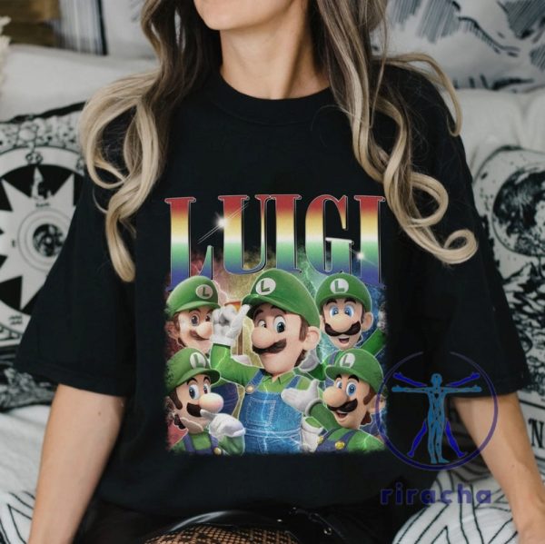 Vintage Super Mario Luigi T Shirt Hoodie Sweatshirt Super Mario Bros Tshirt Gift For Daughter Son Men Women Unique Tee Christmas Gifts riracha 2