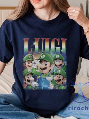 Vintage Super Mario Luigi T Shirt Hoodie Sweatshirt Super Mario Bros Tshirt Gift For Daughter Son Men Women Unique Tee Christmas Gifts riracha 3