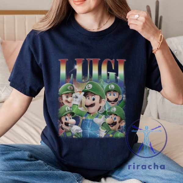 Vintage Super Mario Luigi T Shirt Hoodie Sweatshirt Super Mario Bros Tshirt Gift For Daughter Son Men Women Unique Tee Christmas Gifts riracha 3