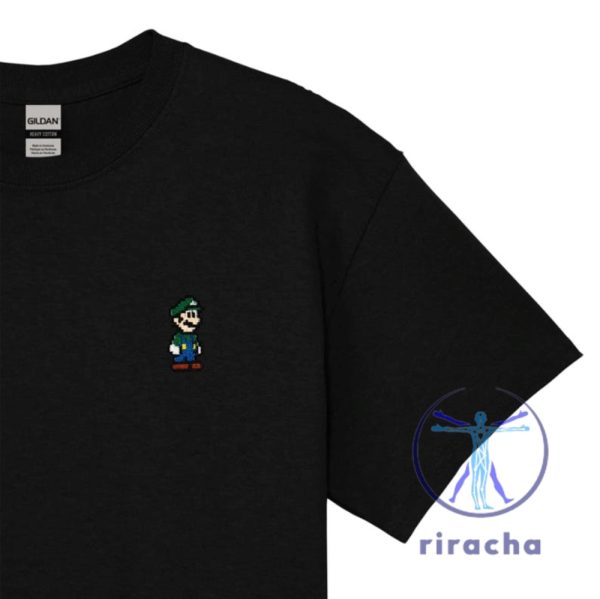 Pixel Luigi Super Mario Embroidered Shirt Hoodie Sweatshirt Gifts For Daughters Son Men Women Tee Christmas Gifts Unique riracha 2