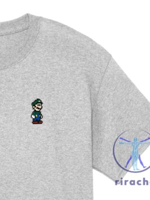 Pixel Luigi Super Mario Embroidered Shirt Hoodie Sweatshirt Gifts For Daughters Son Men Women Tee Christmas Gifts Unique riracha 3