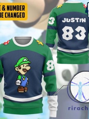 Luigi Super Mario Cosplay Costume 3D All Over Printed Hoodie T Shirt Sweatshirt Zip Hoodie Personalized Custom Name Numbers Xmas Gifts Unique riracha 3