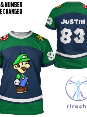 Luigi Super Mario Cosplay Costume 3D All Over Printed Hoodie T Shirt Sweatshirt Zip Hoodie Personalized Custom Name Numbers Xmas Gifts Unique riracha 4