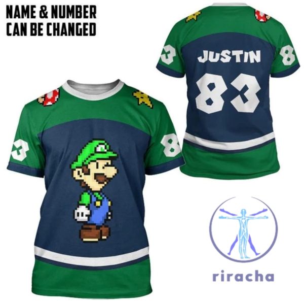 Luigi Super Mario Cosplay Costume 3D All Over Printed Hoodie T Shirt Sweatshirt Zip Hoodie Personalized Custom Name Numbers Xmas Gifts Unique riracha 4