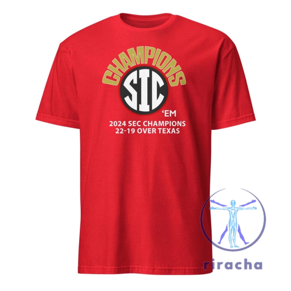 Uga Sec Champs T Shirt Hoodie Sweatshirt Georgia Beats Texas 22 19 In 2024 Sec Championship Sic Em Dawgs Tee Tshirt Unique