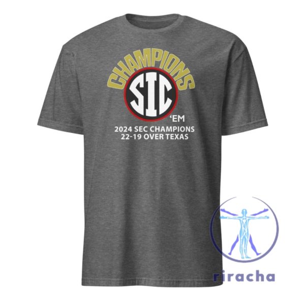 Uga Sec Champs T Shirt Hoodie Sweatshirt Georgia Beats Texas 22 19 In 2024 Sec Championship Sic Em Dawgs Tee Tshirt Unique riracha 3