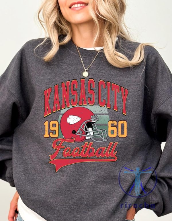 Vintage Kansas City Chiefs Sweatshirt T Shirt Hoodie Retro Kc Chiefs Shirts Travis Kelce Game Day Tshirt 1960 American Football Gifts For Fan Unique riracha 2