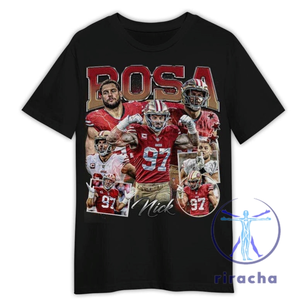 San Francisco 49Ers Nick Bosa Shirt Hoodie Sweatshirt Vintage Tee Football 90S Bootleg Gift Fan Unisex Shirts Gifts For Men Women Unique