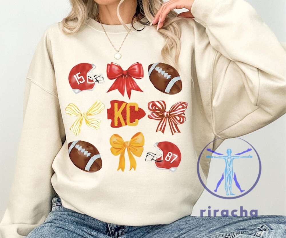 Kansas City Chiefs Football Sweatshirt Hoodie Tshirt Gift For Fan Mens Womens Ribbon Bow Sweater Pullover Hoodies Birthday Tee Shirts Near Me riracha 1